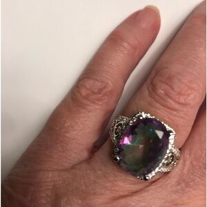 Mystic Topaz Stamped 925 Sterling Silver Ring